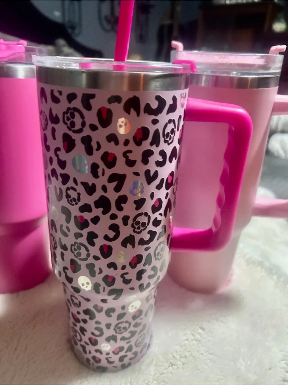 Pink Insulated Party Tumbler Bundle of 3with Handle